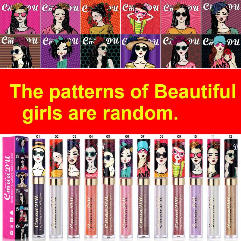 1pcCmaaDu 12 Color Beauty Pearl Lip Gloss Long lasting Waterproof Liquid Lipstick