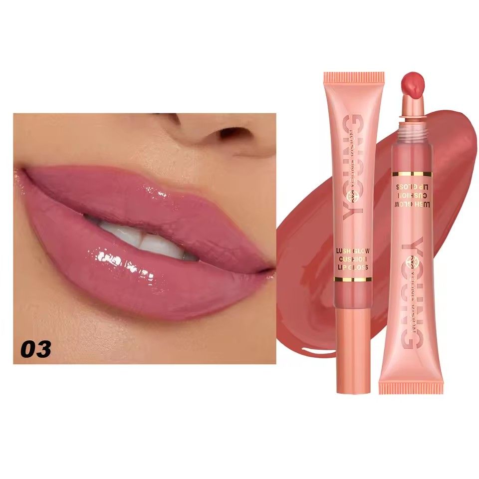 1pc6 color liquid gloss lip gloss plush brush head squeeze lip gloss lipstick