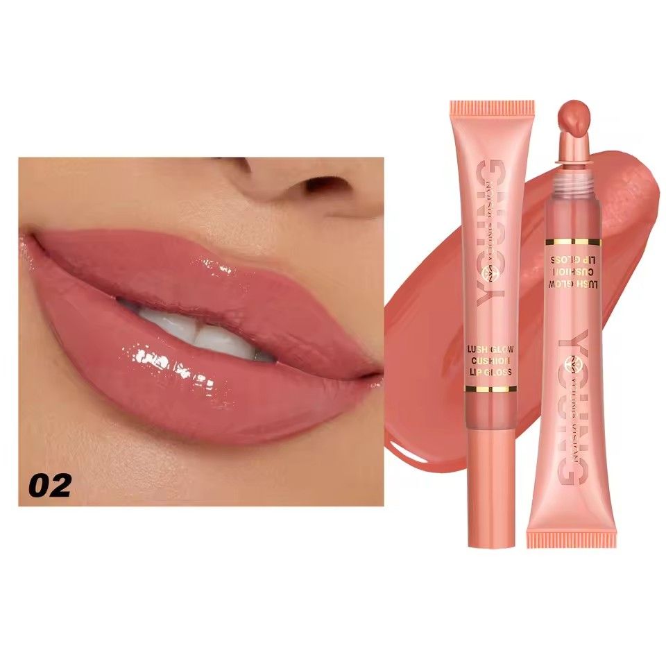 1pc6 color liquid gloss lip gloss plush brush head squeeze lip gloss lipstick