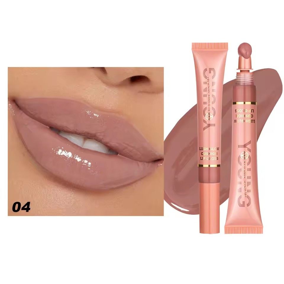1pc6 color liquid gloss lip gloss plush brush head squeeze lip gloss lipstick