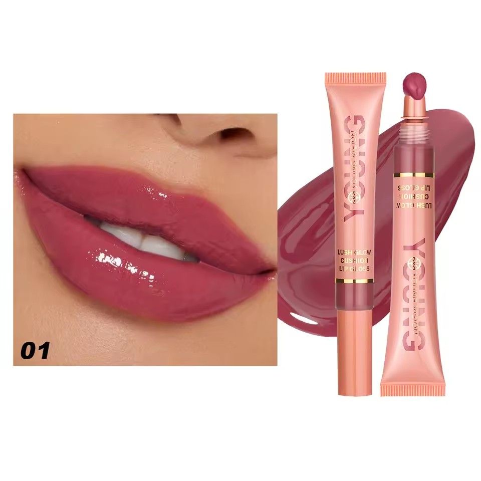 1pc6 color liquid gloss lip gloss plush brush head squeeze lip gloss lipstick