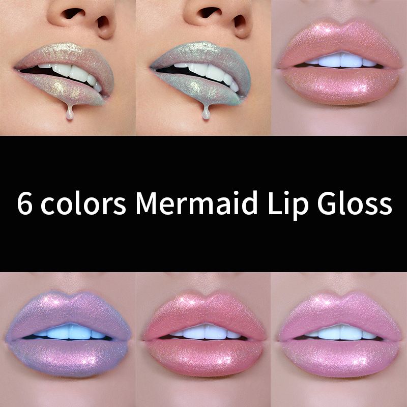 1pc6 Color Lip Gloss Lipstick Mermaid Pigment Long lasting Shining Lip Gloss Lip Makeup view 2