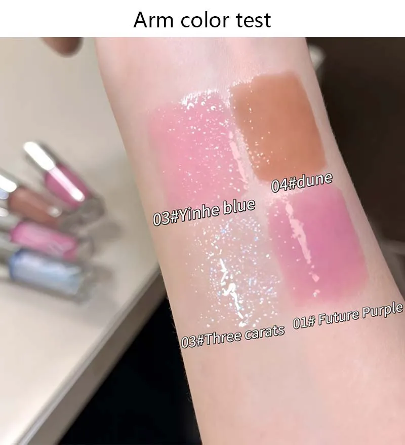 1pc Water Powder Brightening Lip Gloss Long lasting Moisturizing Water Powder Brightening Paste Brown Lip Oil view 3