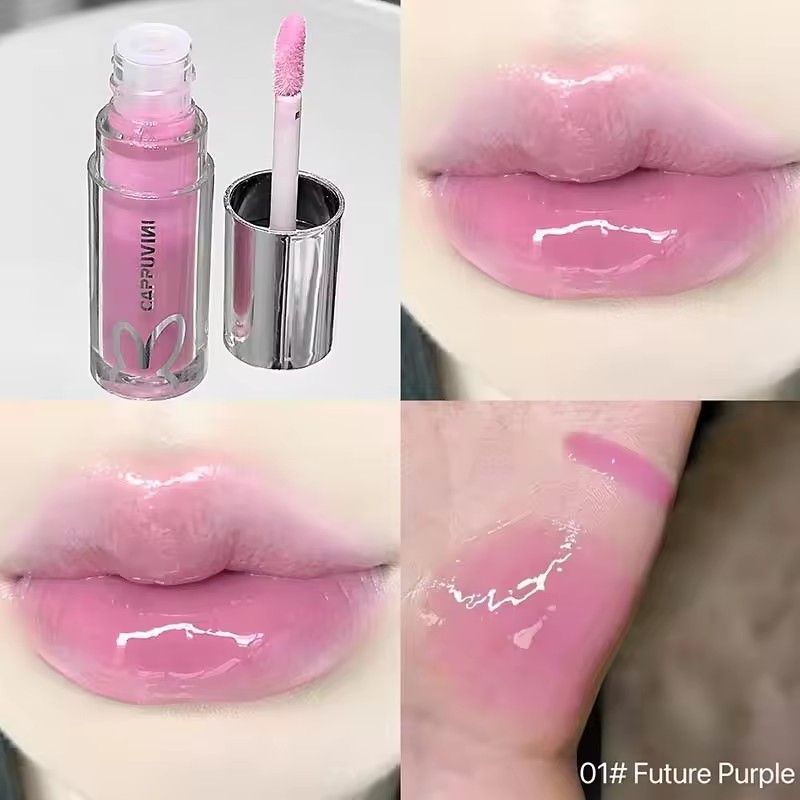1pc Water Powder Brightening Lip Gloss Long lasting Moisturizing Water Powder Brightening Paste Brown Lip Oil view 7