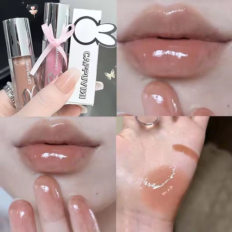 1pc Water Powder Brightening Lip Gloss Long lasting Moisturizing Water Powder Brightening Paste Brown Lip Oil view 10