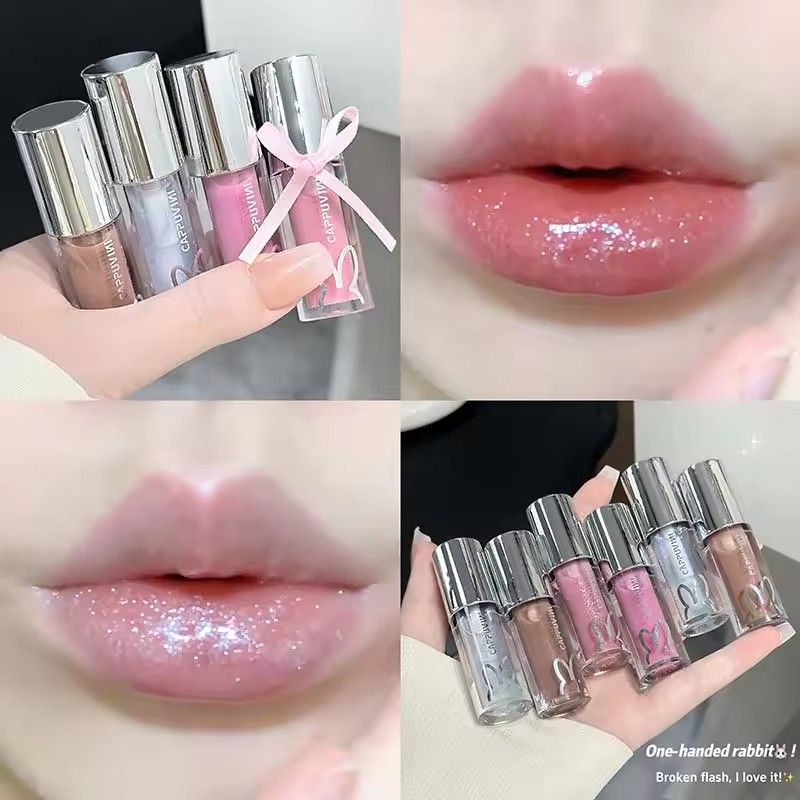 1pc Water Powder Brightening Lip Gloss Long lasting Moisturizing Water Powder Brightening Paste Brown Lip Oil