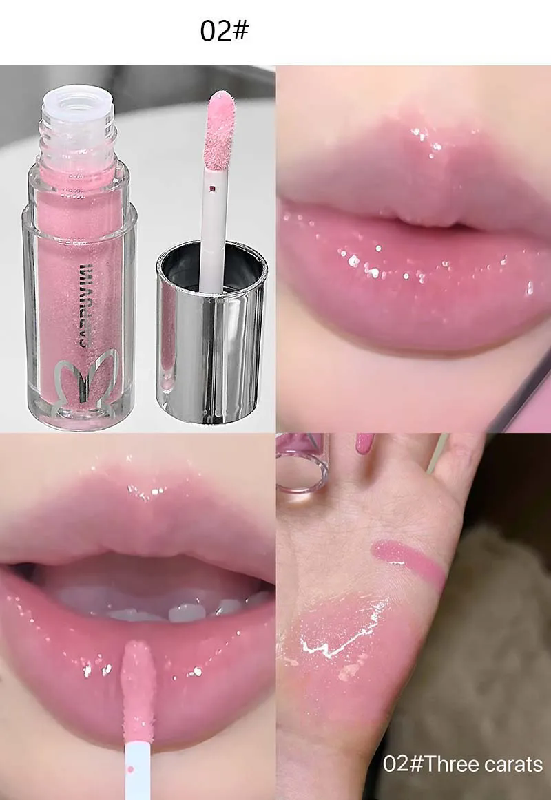1pc Water Powder Brightening Lip Gloss Long lasting Moisturizing Water Powder Brightening Paste Brown Lip Oil view 8