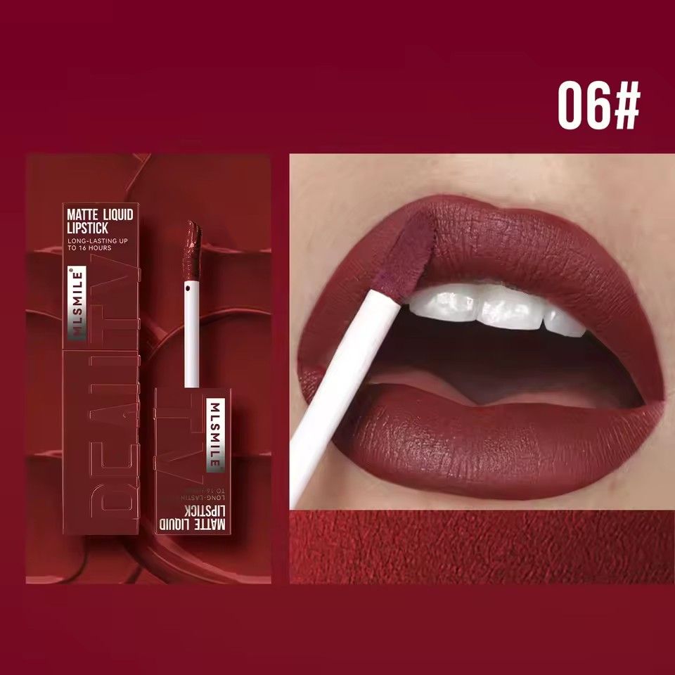 1pc 6-color non stick cup gloss lip gloss matte liquid frosted lipstick waterproof long-lasting color liquid view 10