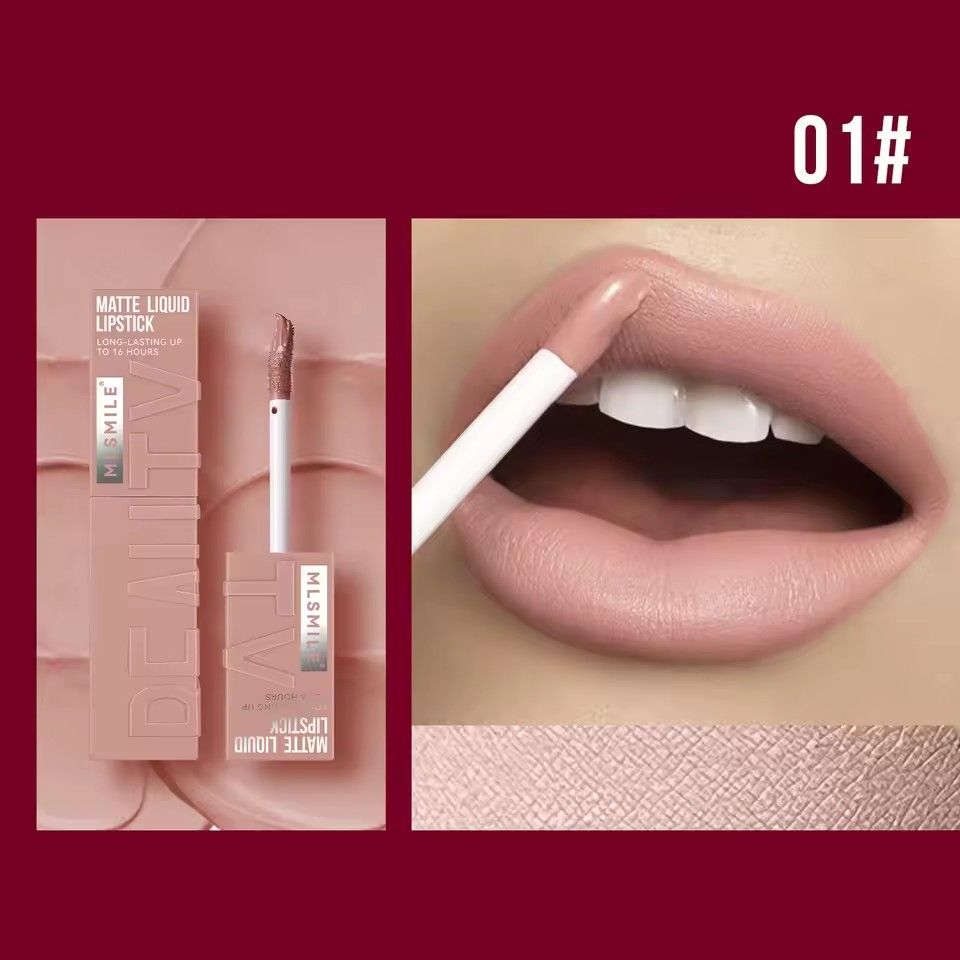 1pc 6-color non stick cup gloss lip gloss matte liquid frosted lipstick waterproof long-lasting color liquid view 5