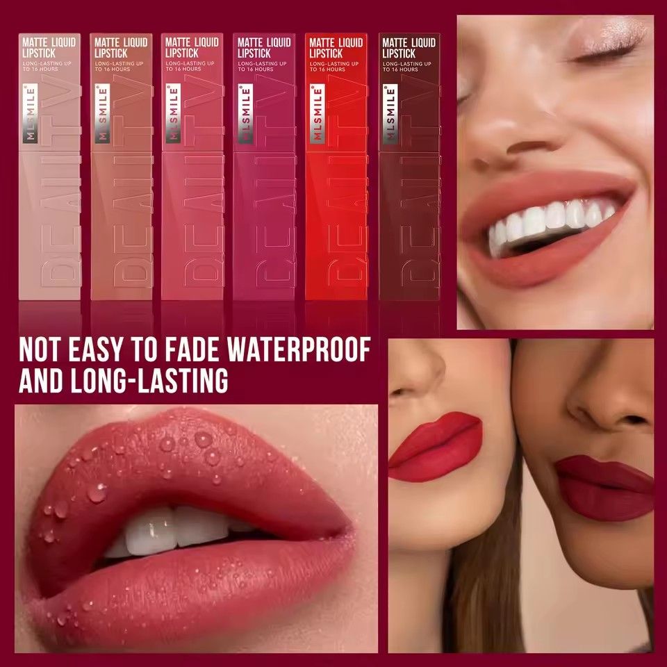 1pc 6-color non stick cup gloss lip gloss matte liquid frosted lipstick waterproof long-lasting color liquid view 4