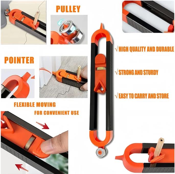 Profilometer Marking Tool, Irregular Shape Duplicator, Suitable for Woodworking Measurement Carpet Tile Laying