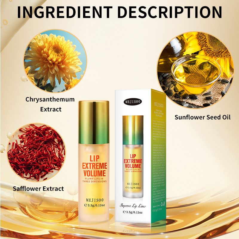Instant Volumising Lip Plumper Oil Lip Enhancer Lip Gloss Plumping Serum Moisturizing Anti-Wrinkle Lipstick Sexy Lip Care Makeup B2-1011