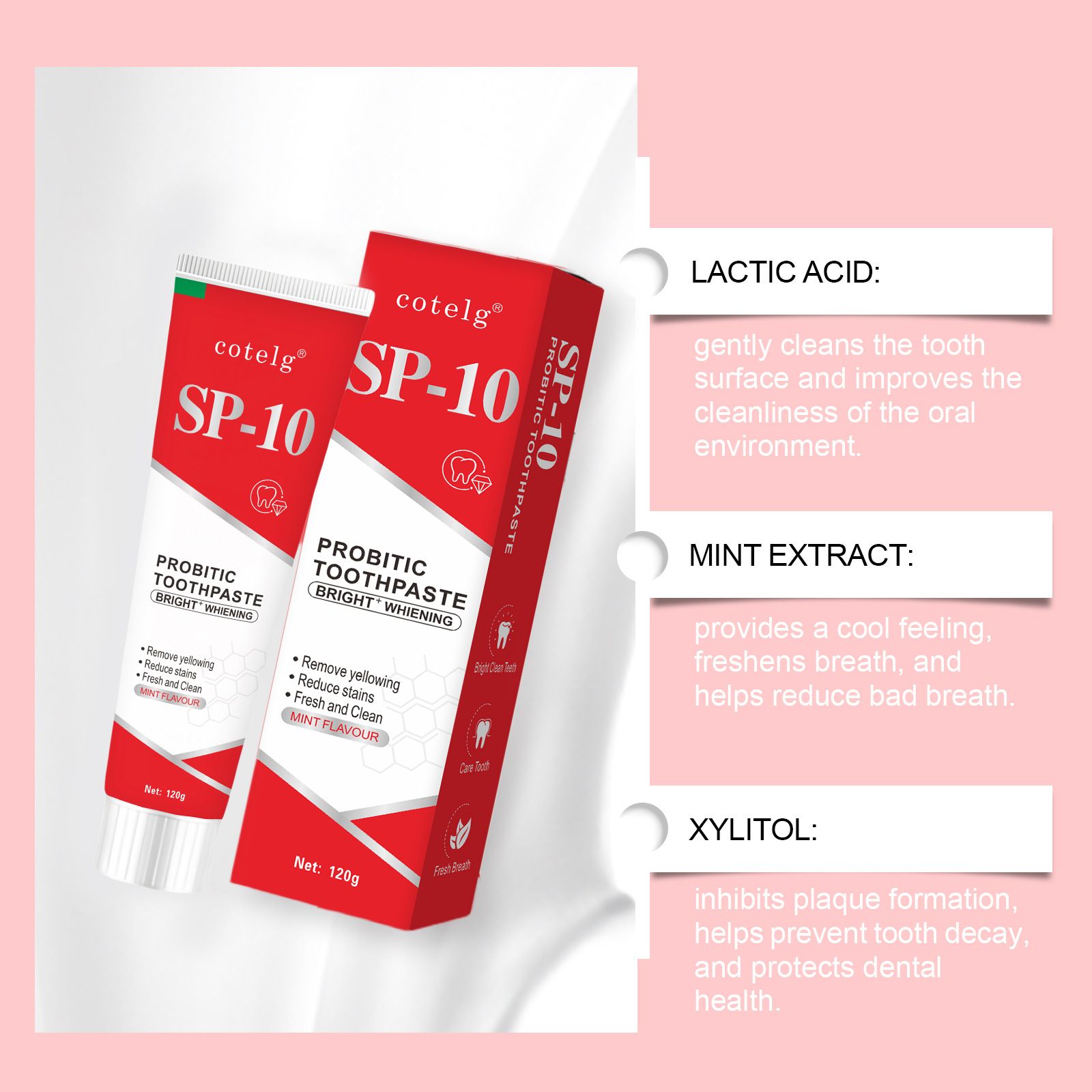 Sp10 Probiotic Toothpaste Tooth Brightening Remove Plaque Improve Dental Caries Protect Gum Fresh Breath Oral Hygiene Cleansing Sp-10