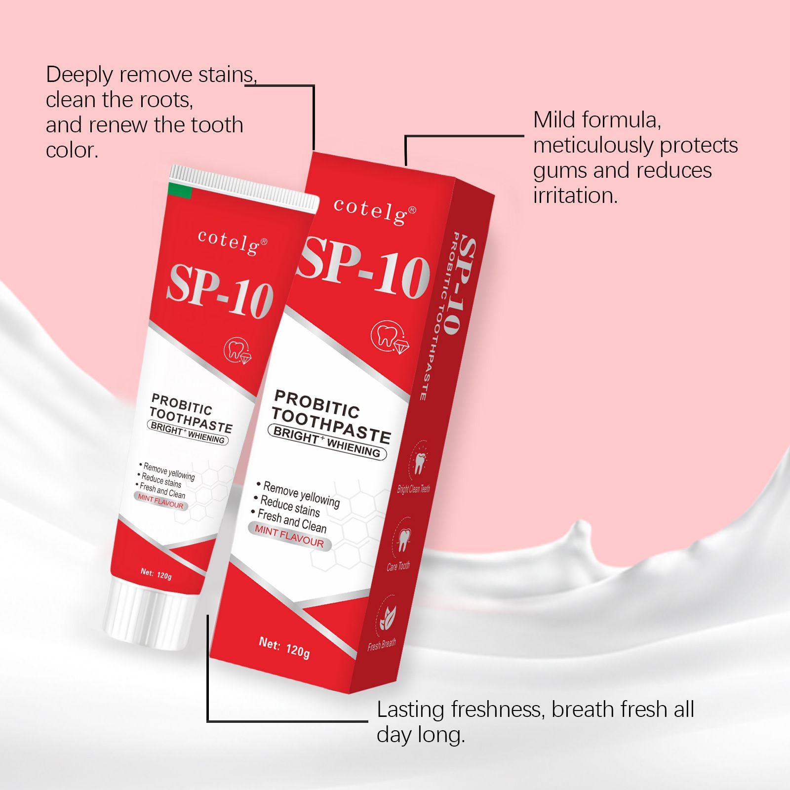 Sp10 Probiotic Toothpaste Tooth Brightening Remove Plaque Improve Dental Caries Protect Gum Fresh Breath Oral Hygiene Cleansing Sp-10