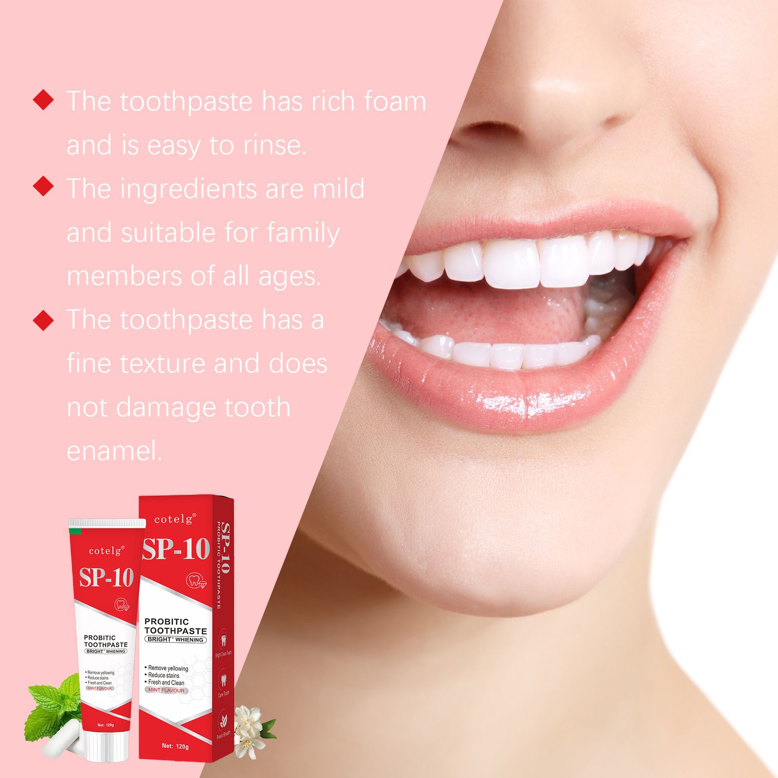 Sp10 Probiotic Toothpaste Tooth Brightening Remove Plaque Improve Dental Caries Protect Gum Fresh Breath Oral Hygiene Cleansing Sp-10