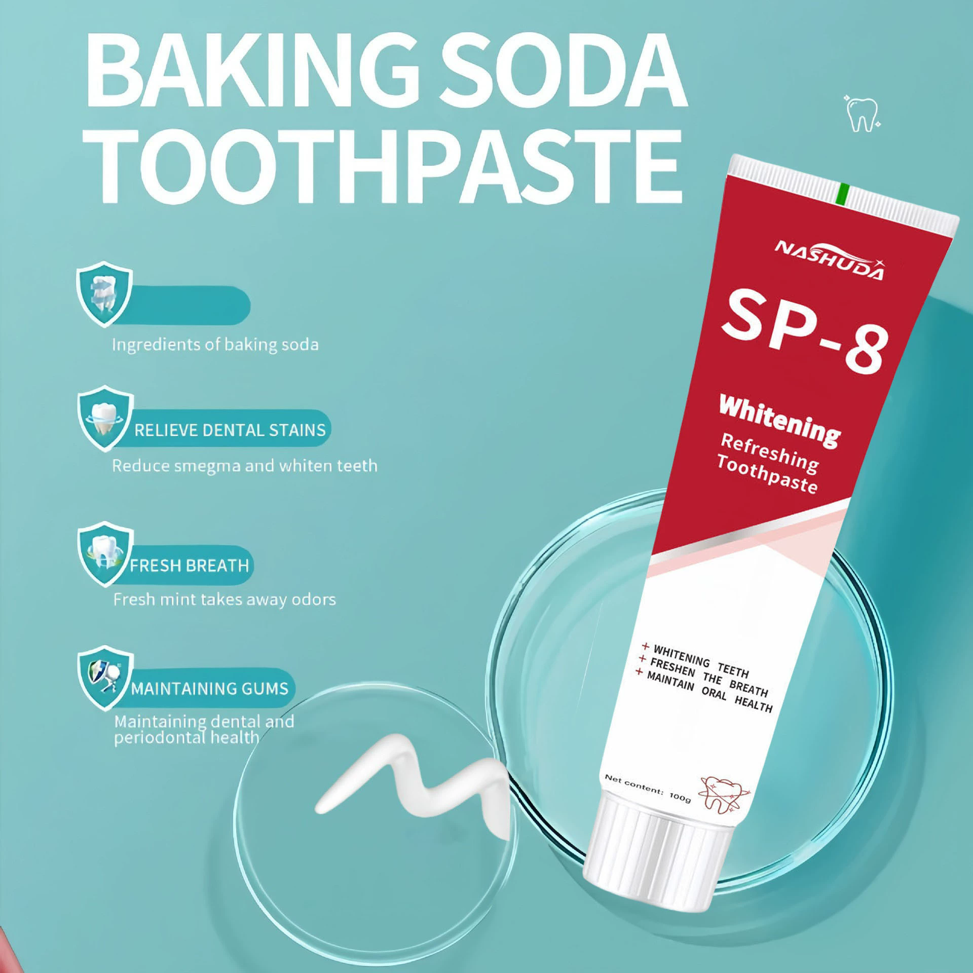 Probiotic Toothpaste,Hydroxyapatite Repair for Oral Care Deeply Clean,Removes Stains,Fresh Breath Keep Mouth Health 100g SP-8