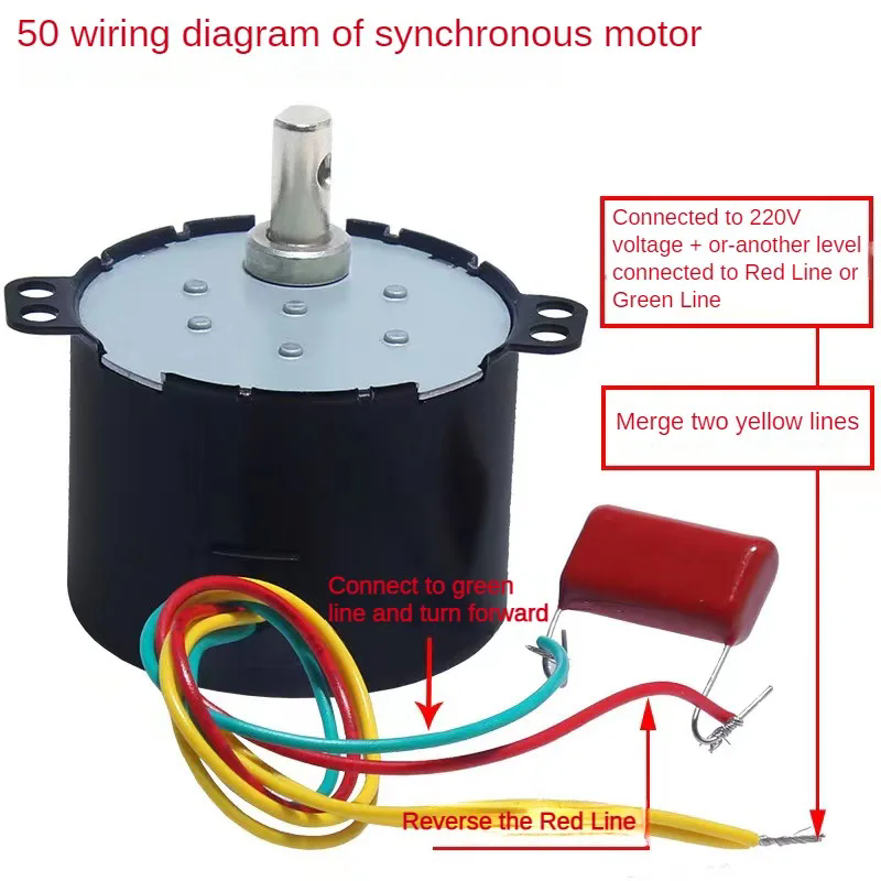 1PC 50KTYZ Permanent Magnet Synchronous Motor AC220V 2.5-50R/Min Low Speed Reducer Motors with Controllable Positive Negative