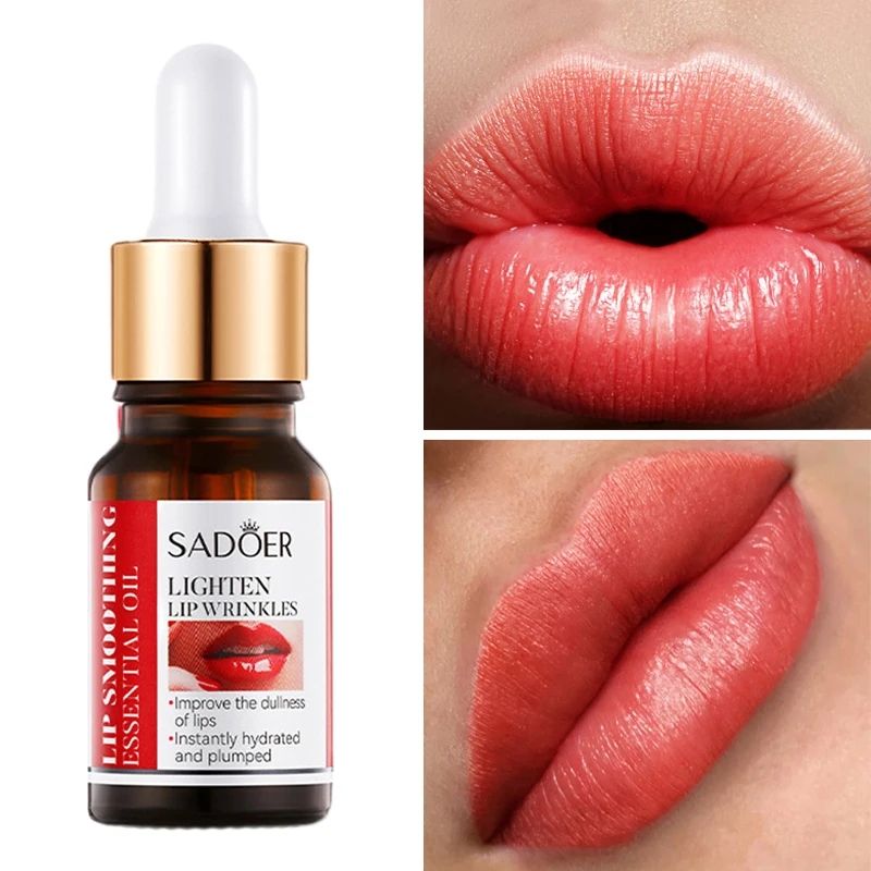 1pc Lip Booster Plumping Serum Oil Hyaluronate Moisturizing Sexy Plump Products Enhancer Non-Irritating Brighten Fade Lines B2-1014