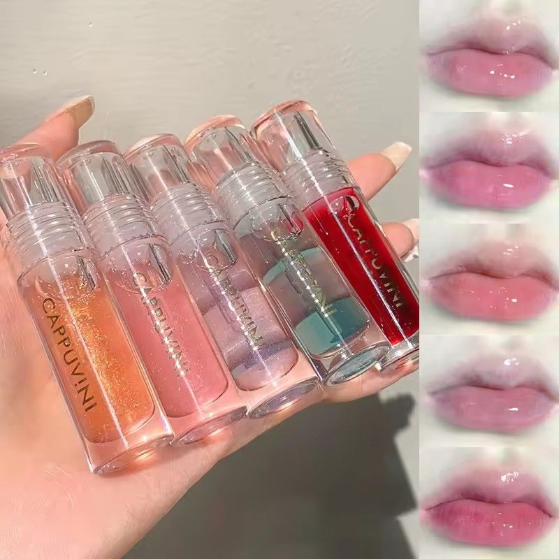 Cappuvini Ice Stick Shape Lip Oil Balm Transparent Texture Moisturizing Hydrating Luminous Lips Long-Lasting Moisture,B2-1021