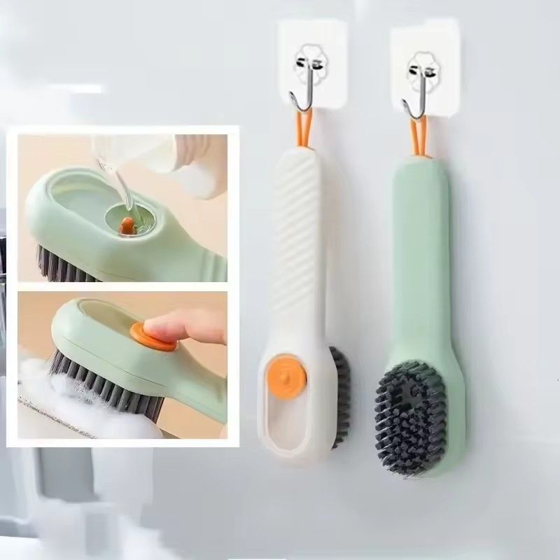 1PC soft wool laundry detergent with press type automatic liquid addition washing brush