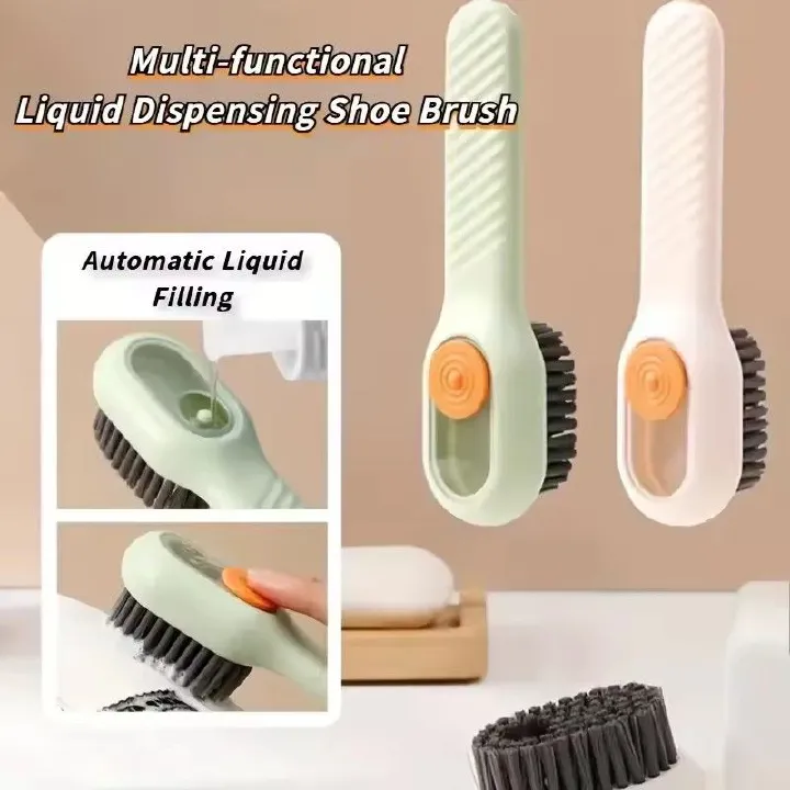1PC soft wool laundry detergent with press type automatic liquid addition washing brush