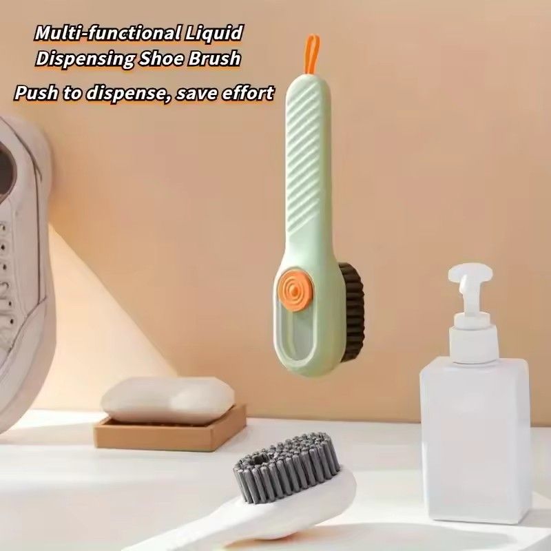 1PC soft wool laundry detergent with press type automatic liquid addition washing brush