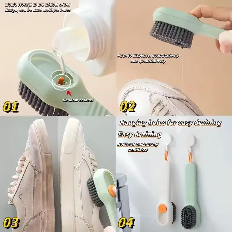 1PC soft wool laundry detergent with press type automatic liquid addition washing brush