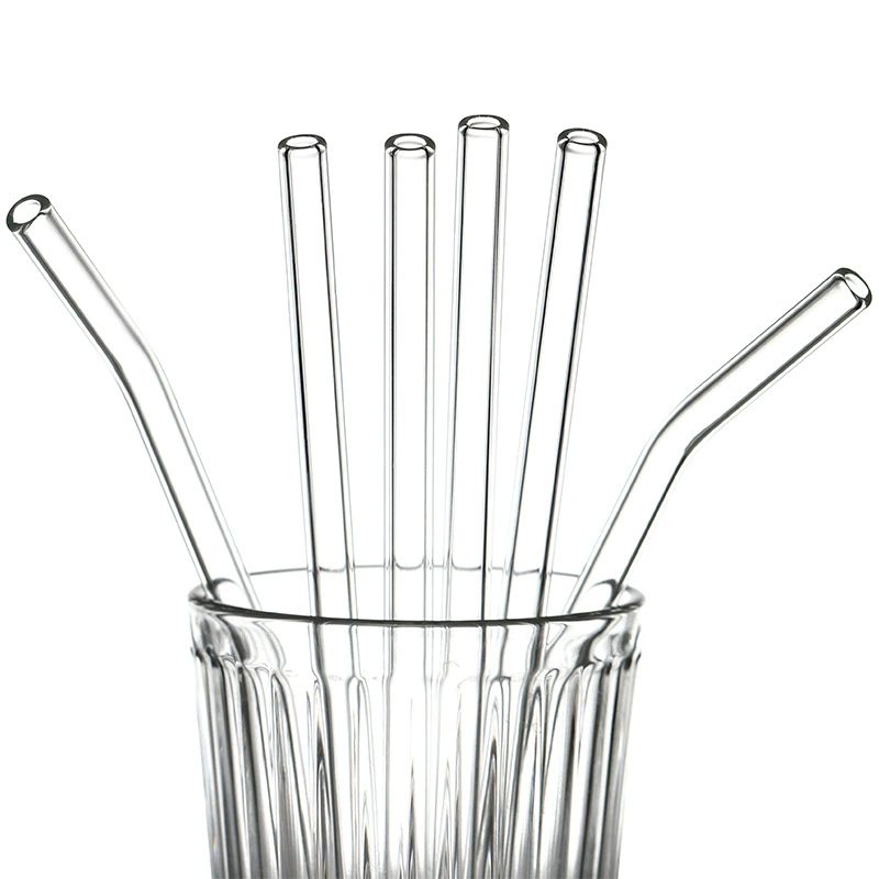 3PCS High borosilicate transparent glass straw, heat-resistant and durable, disposable juice drinking tube for pregnant women