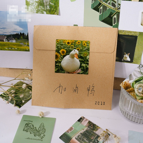 46 Pcs/box Green Landscape Aesthetic Stickers INS Style Stickers Retro flower Scrapbooking Label Diary Stationery stickers