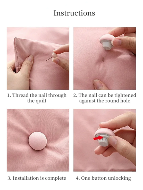 4PCS Quilt Holder Button Quilt Cover Quilt Anti running Button Bed Sheet Non slip Needle free Safety Invisible Quilt Artifact