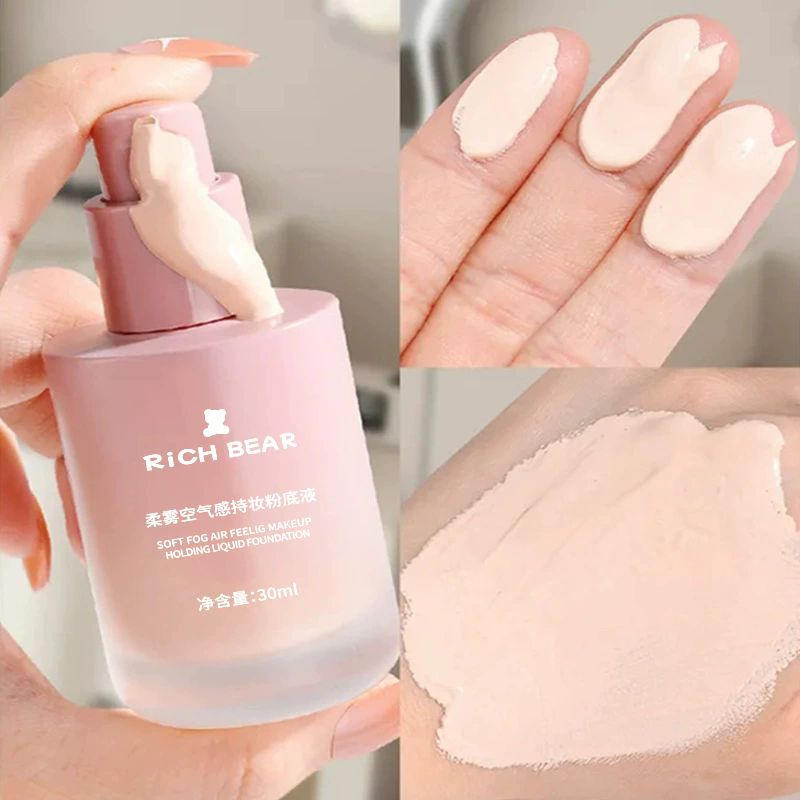 1PC  Misty skin friendly liquid foundation, moisturizing and lasting, concealer powder, breathable base, natural