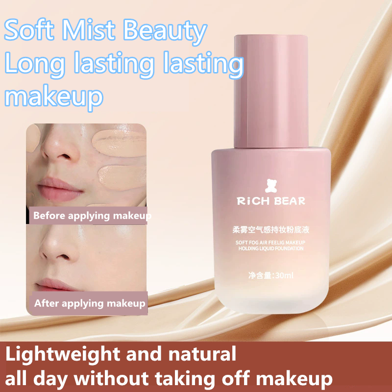 1PC  Misty skin friendly liquid foundation, moisturizing and lasting, concealer powder, breathable base, natural view 4