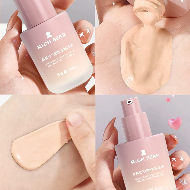 1PC  Misty skin friendly liquid foundation, moisturizing and lasting, concealer powder, breathable base, natural view 2