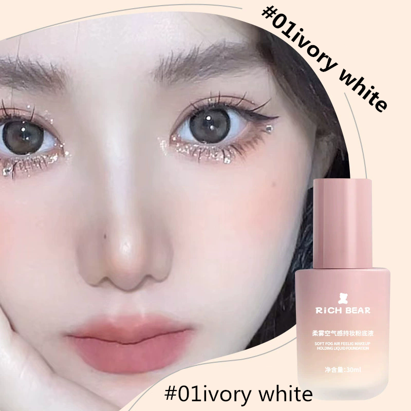 1PC  Misty skin friendly liquid foundation, moisturizing and lasting, concealer powder, breathable base, natural view 5