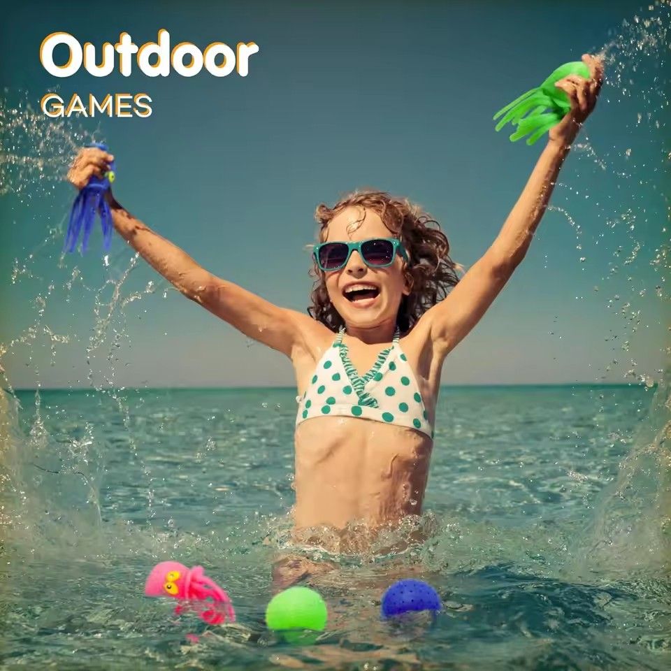 1PC  Octopus Water Pool Toys for Kids Sensory Octopus Water Bomb Splash Balls Toddler Bath Toy Swimming Pool Floating Swim Toys