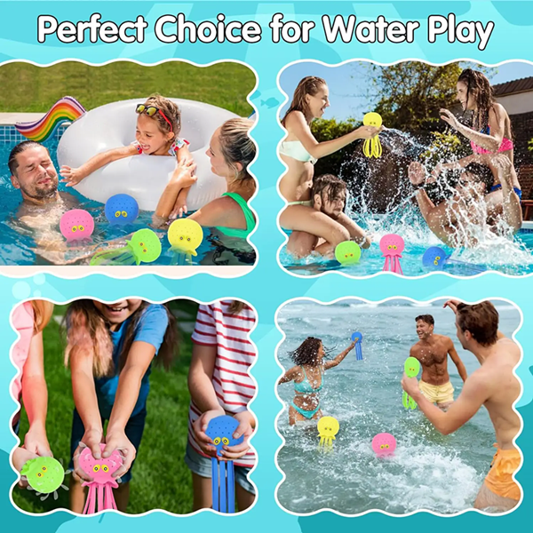 1PC  Octopus Water Pool Toys for Kids Sensory Octopus Water Bomb Splash Balls Toddler Bath Toy Swimming Pool Floating Swim Toys