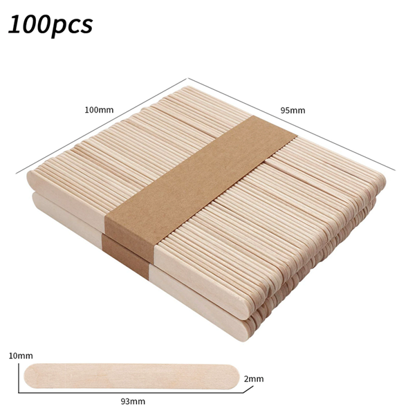 100PCS Wooden Multi-Purpose Popsicle Sticks, Craft, Ice Cream, Wax, Waxing, Tongue Depressor Wood Sticks