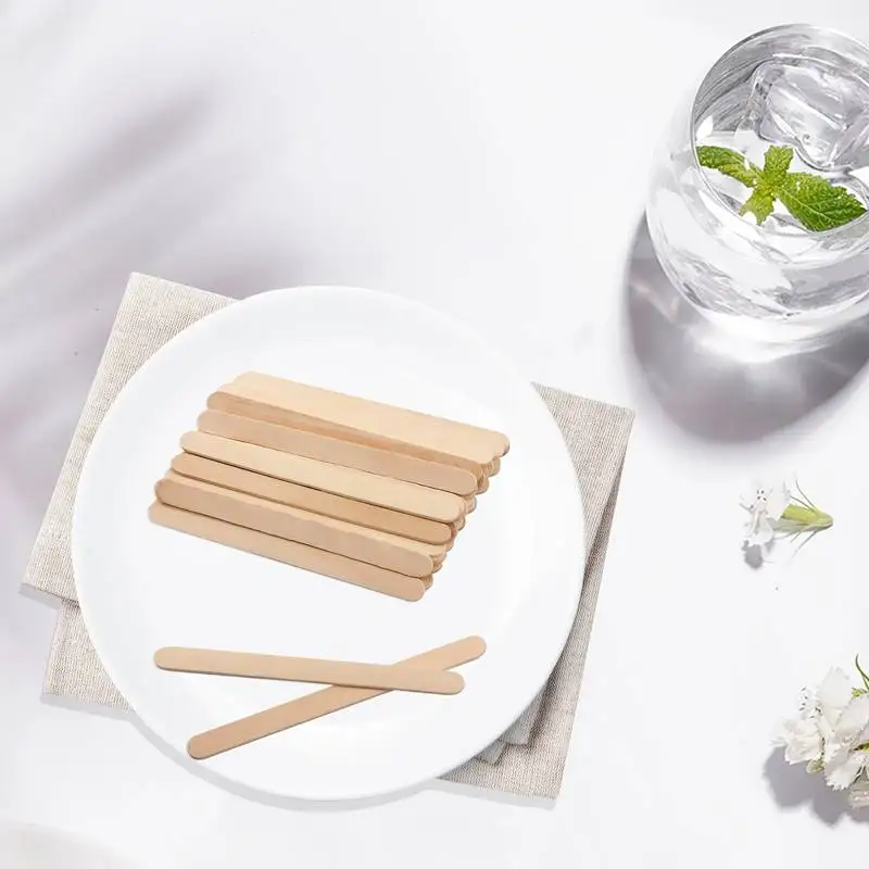100PCS Wooden Multi-Purpose Popsicle Sticks, Craft, Ice Cream, Wax, Waxing, Tongue Depressor Wood Sticks