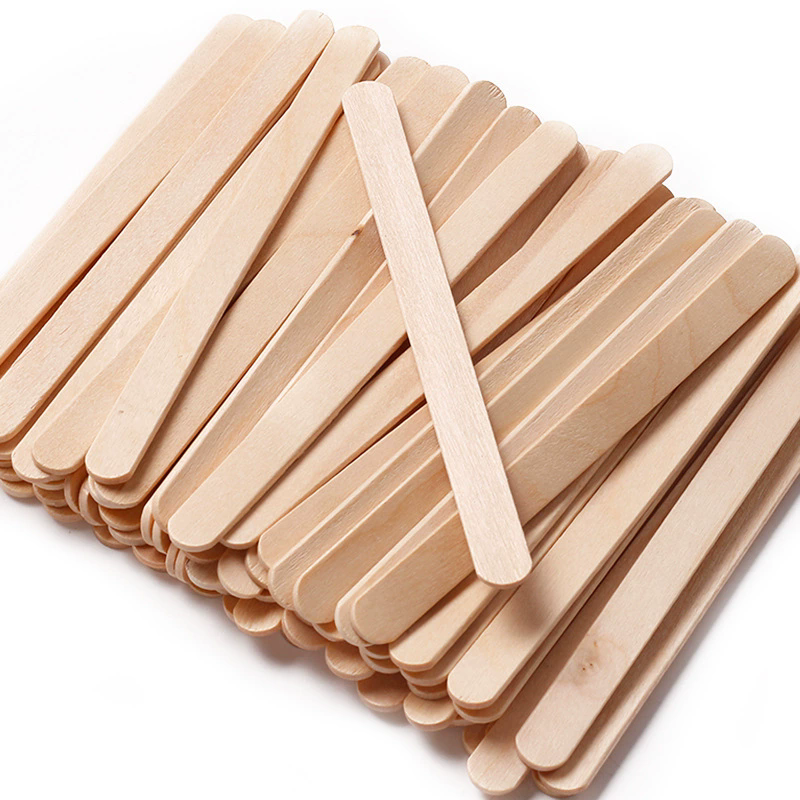 100PCS Wooden Multi-Purpose Popsicle Sticks, Craft, Ice Cream, Wax, Waxing, Tongue Depressor Wood Sticks