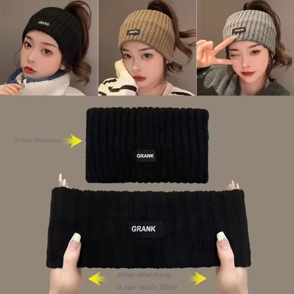 1PC Women Winter Wide Headband Solid Color Knitted Warm Headwrap Girls Punk Elastic Headwear Sports Hair Bands Accessories