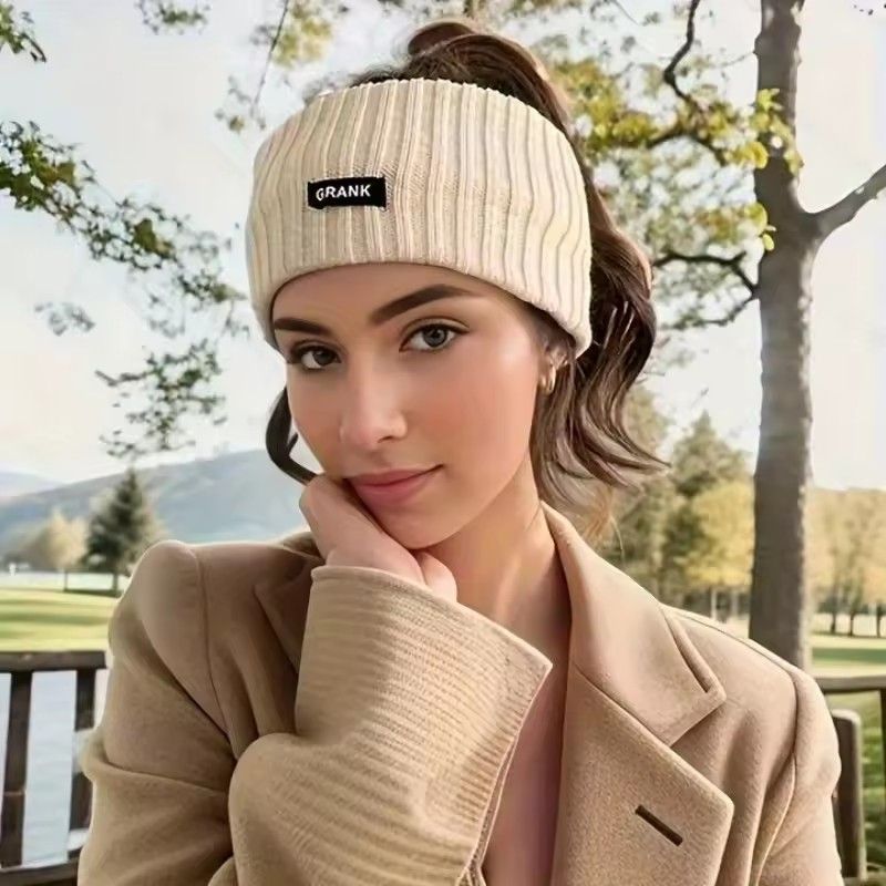 1PC Women Winter Wide Headband Solid Color Knitted Warm Headwrap Girls Punk Elastic Headwear Sports Hair Bands Accessories