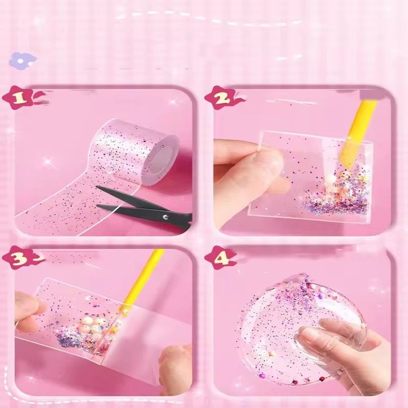 1PC PET Nano Tape Double-sided Tape Kneading Music Bubble Blowing Stress Relief Toys Adhesive Sealant