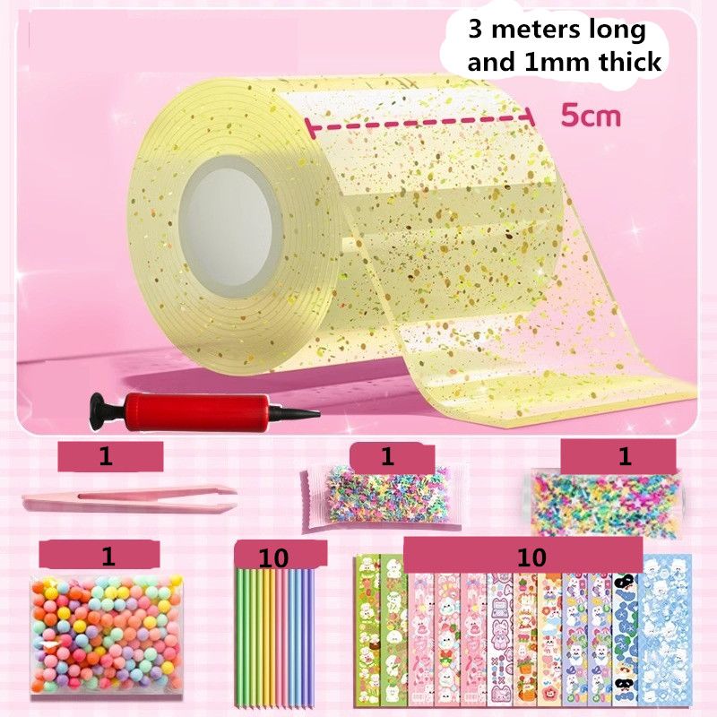 1PC PET Nano Tape Double-sided Tape Kneading Music Bubble Blowing Stress Relief Toys Adhesive Sealant