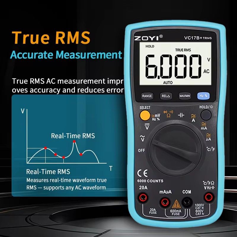 1PC ZOYI Digital Multimeter DC/AC Voltage Current Capacitance Hz Diode Ohm Meter Ammeter Voltmeter Backlit