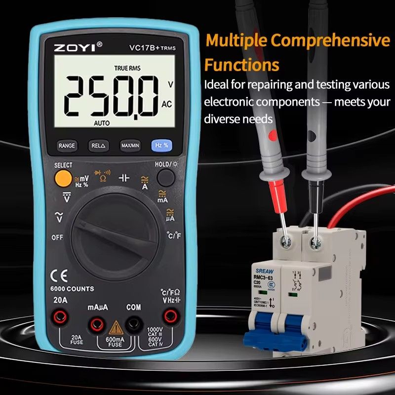 1PC ZOYI Digital Multimeter DC/AC Voltage Current Capacitance Hz Diode Ohm Meter Ammeter Voltmeter Backlit