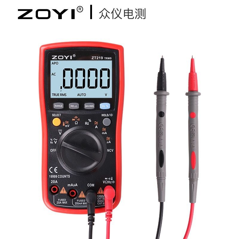 1PC ZOYI Digital Multimeter DC/AC Voltage Current Capacitance Hz Diode Ohm Meter Ammeter Voltmeter Backlit