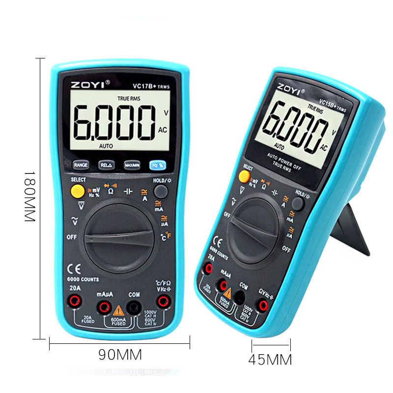 1PC ZOYI Digital Multimeter DC/AC Voltage Current Capacitance Hz Diode Ohm Meter Ammeter Voltmeter Backlit