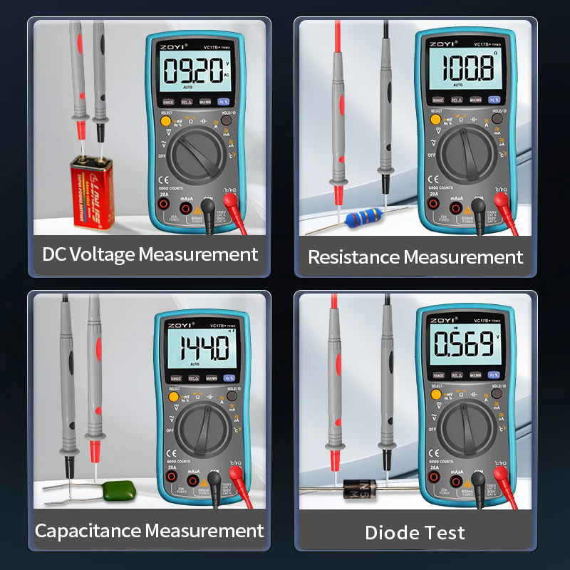 1PC ZOYI Digital Multimeter DC/AC Voltage Current Capacitance Hz Diode Ohm Meter Ammeter Voltmeter Backlit