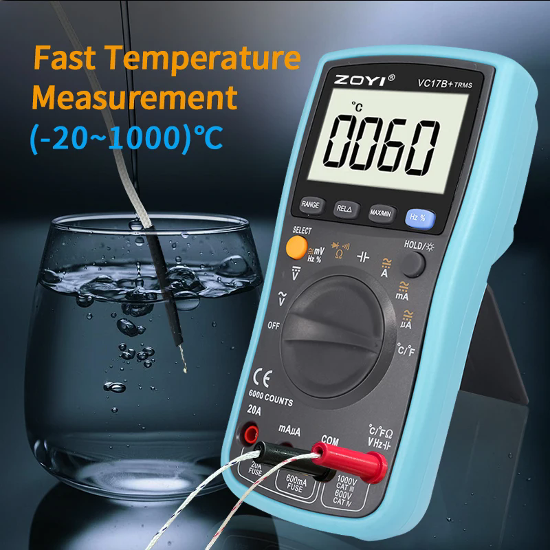 1PC ZOYI Digital Multimeter DC/AC Voltage Current Capacitance Hz Diode Ohm Meter Ammeter Voltmeter Backlit