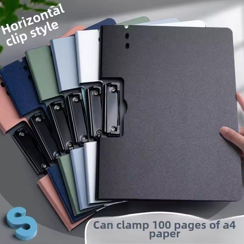 1PC  A4 folder board, horizontal data report, lecture notes, archives, dual clip multifunctional book clip, student writing pad